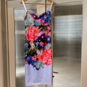 Mid length silk lined tie baker dress